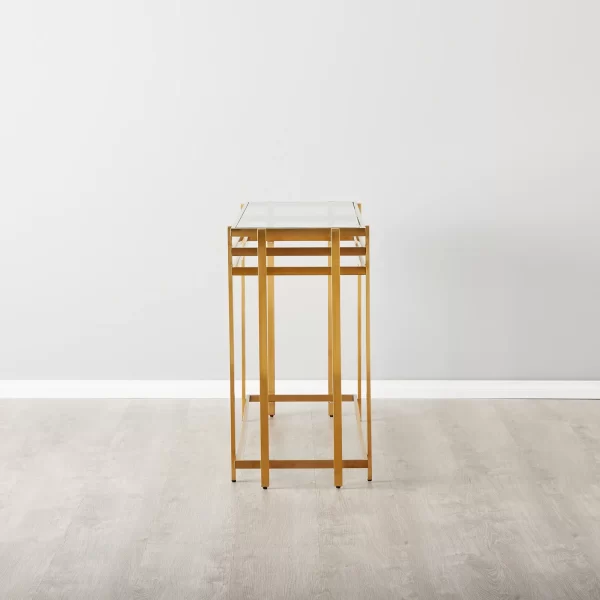 Grazia Brushed Gold Stainless Steel Console Table