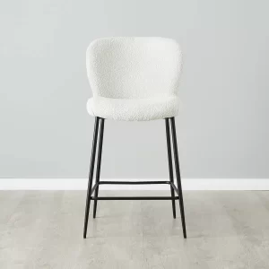 Hailey Charcoal Velvet 67cm Counter Stool - Black Metal Legs