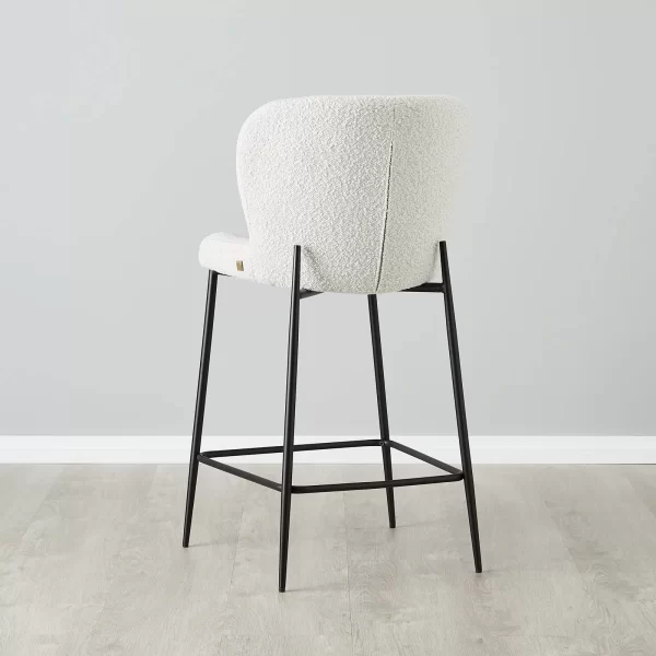 Hailey Charcoal Velvet 67cm Counter Stool - Black Metal Legs