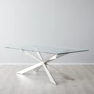 Lena Polished Stainless Steel Dining Table2