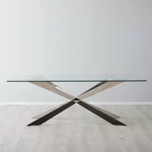 Lena Polished Stainless Steel Dining Table2