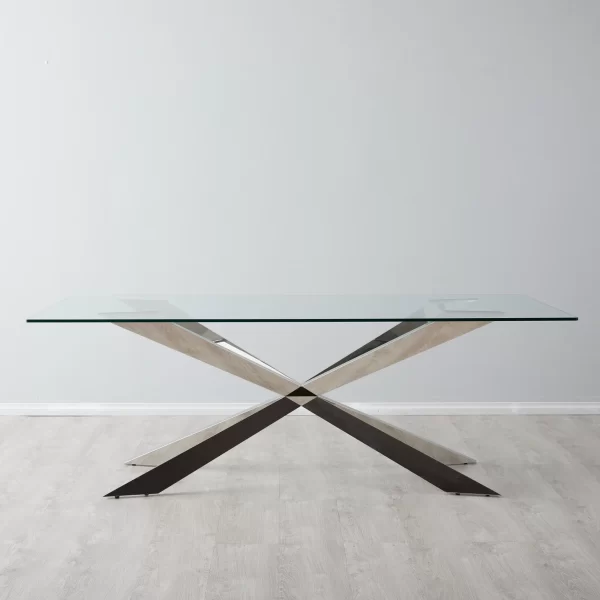 Lena Polished Stainless Steel Dining Table2