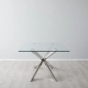 Lena Polished Stainless Steel Dining Table2