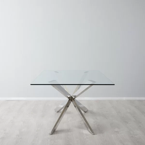 Lena Polished Stainless Steel Dining Table2