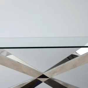 Lena Polished Stainless Steel Dining Table2