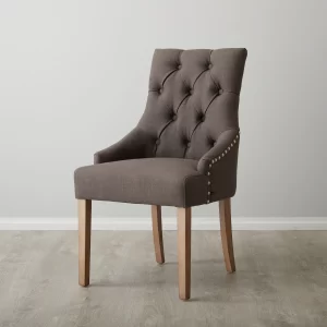 Linda Grey Linen Dining Chair1