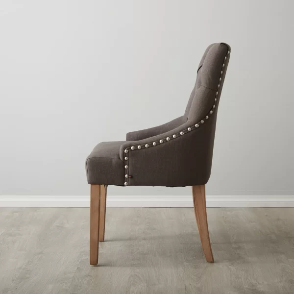 Linda Grey Linen Dining Chair1