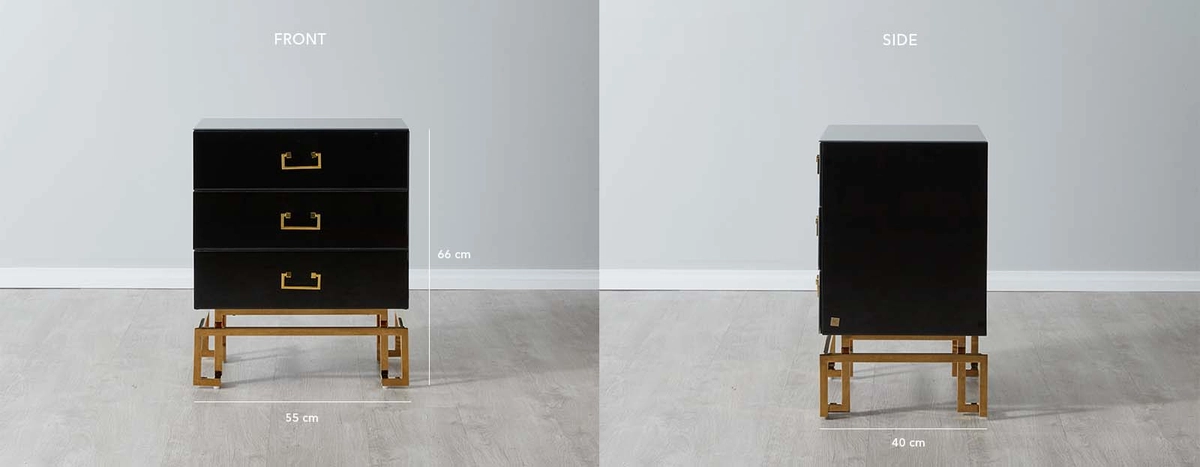 Luella Black Bedside Table