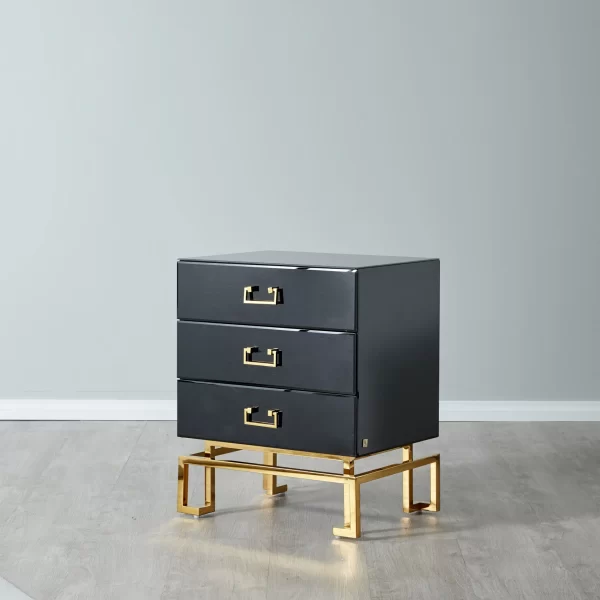 Luella Black Bedside Table