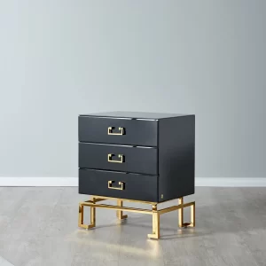 Luella Black Bedside Table2