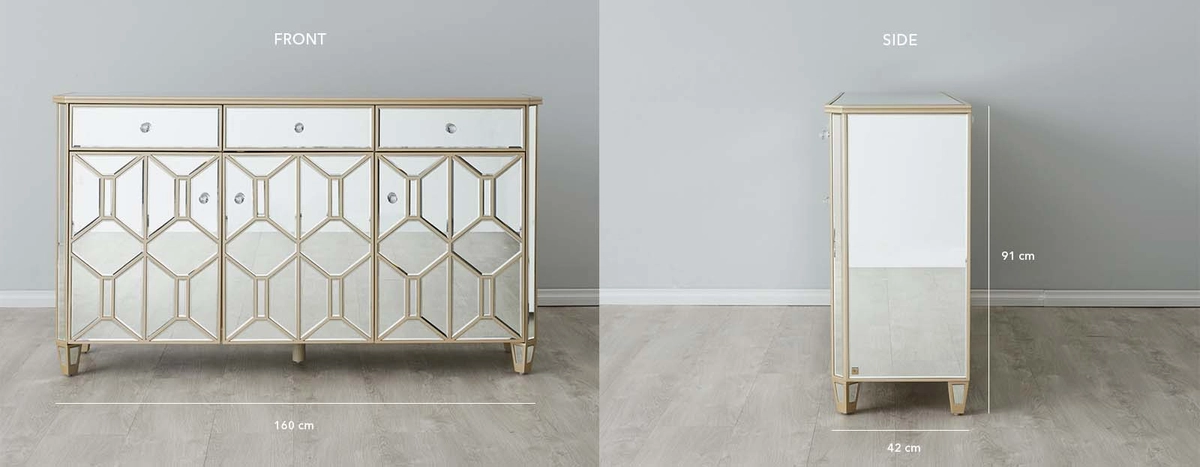 Madeleine Mirror Sideboard - Champagne Gold Frame