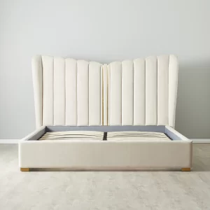 Madrid Cream Velvet Queen Bed