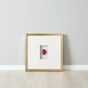 Magenta Agate Shadow Box With Gold Frame