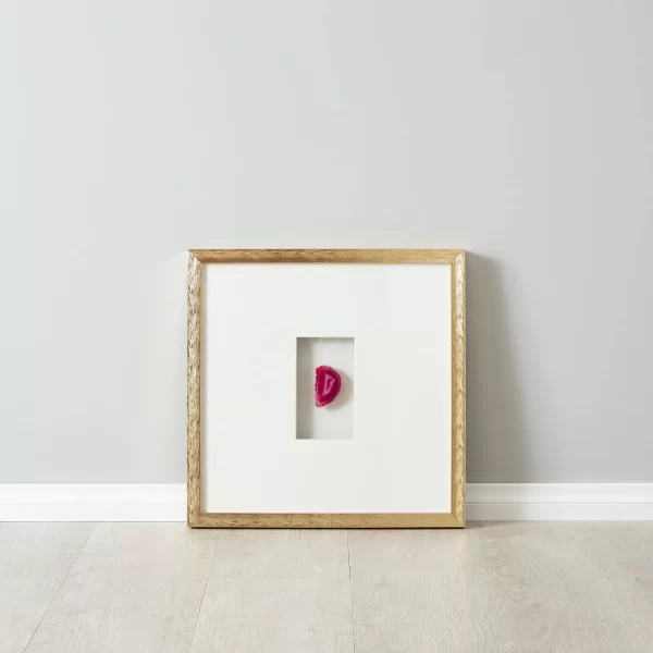 Magenta Agate Shadow Box With Gold Frame