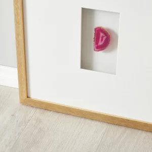 Magenta Agate Shadow Box With Gold Frame