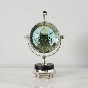 Magnified Maritime Silver Table Clock