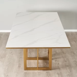 Maia White Sintered Stone Dining Table