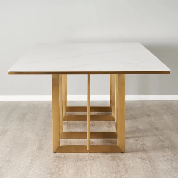 Maia White Sintered Stone Dining Table