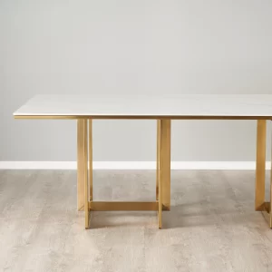 Maia White Sintered Stone Dining Table