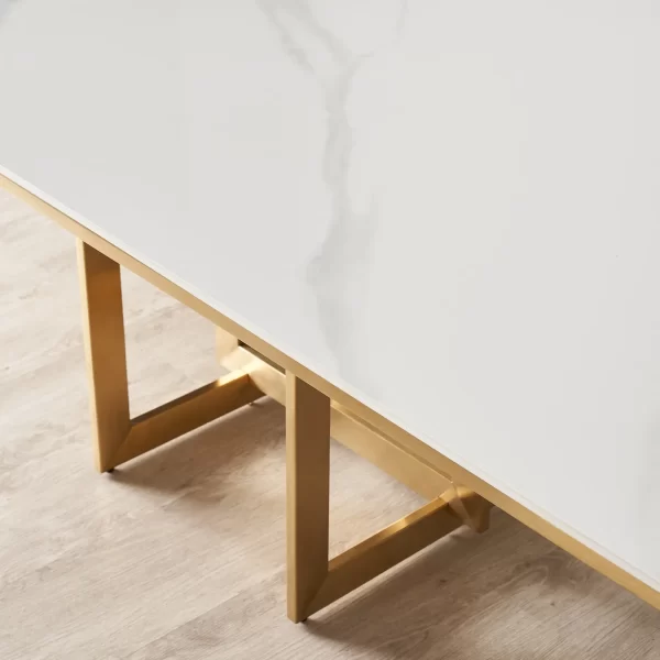 Maia White Sintered Stone Dining Table