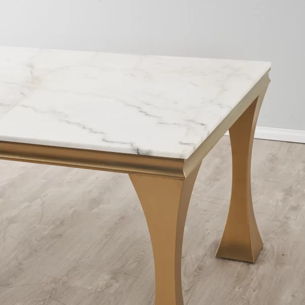 Melody Natural White Marble Dining Table