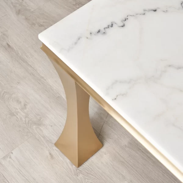 Melody Natural White Marble Dining Table