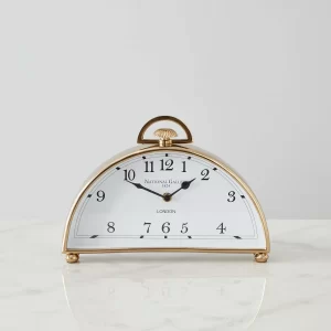 Midnight Polished Gold Metal Clock