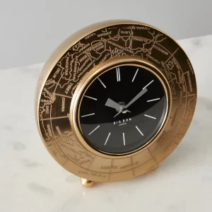 Miriam Matte Antique Brass Croc Pattern Table Clock