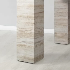 Monolith Natural Cream Travertine Dining Table1