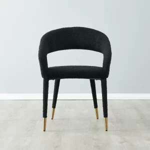 Moulin Walnut Vegan Leather Dining Chair - Brushed Gold Legs