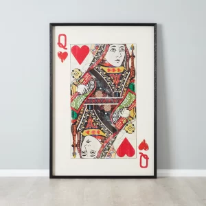 Queen Of Hearts Framed Paper Collage