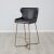 Quinn Black Vegan Leather Bar Stool - Brass Colour Legs