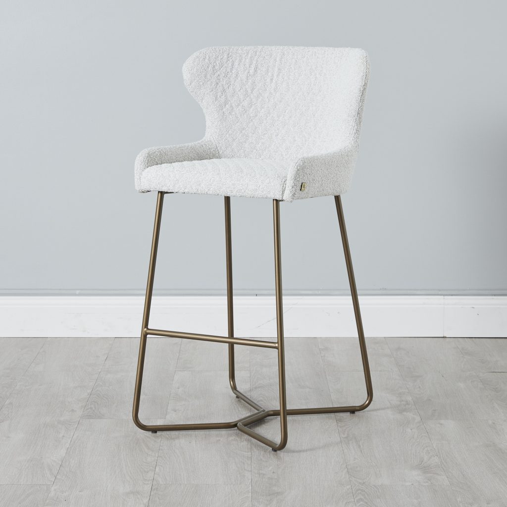 Quinn white Vegan Leather Bar Stool