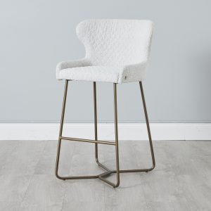 Quinn white Vegan Leather Bar Stool