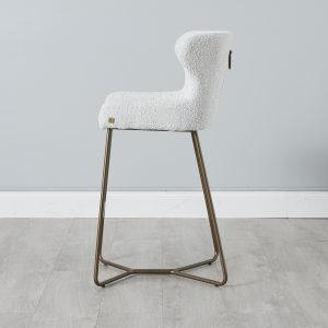 Quinn white Vegan Leather Bar Stool