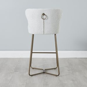 Quinn white Vegan Leather Bar Stool