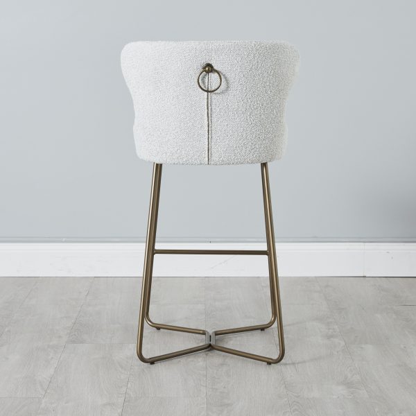 Quinn white Vegan Leather Bar Stool