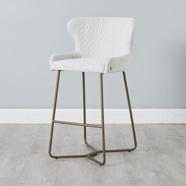 Quinn white Vegan Leather Bar Stool