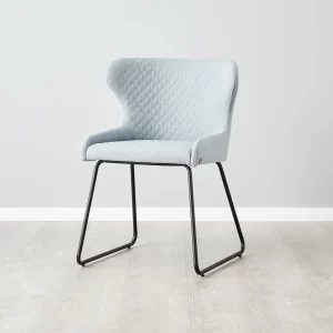 Quinn Light Blue Woven Fabric Dining Chair