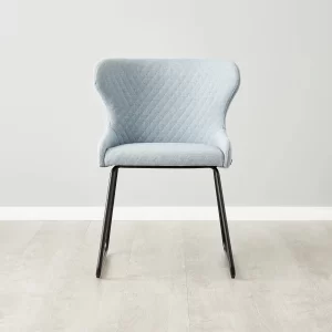 Quinn Light Blue Woven Fabric Dining Chair