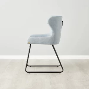 Quinn Light Blue Woven Fabric Dining Chair