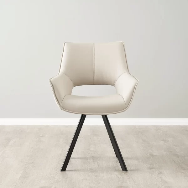 Sahrah Glacier Grey Vegan Leather Dining Chair1