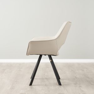 Sahrah Glacier Grey Vegan Leather Dining