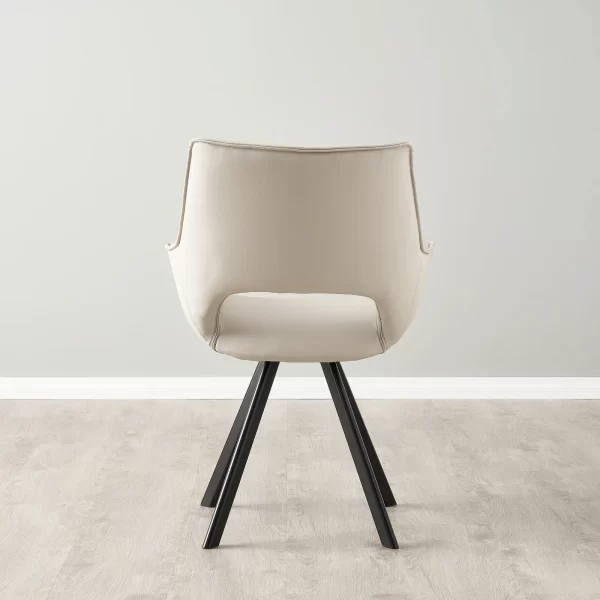 Sahrah Glacier Grey Vegan Leather Dining