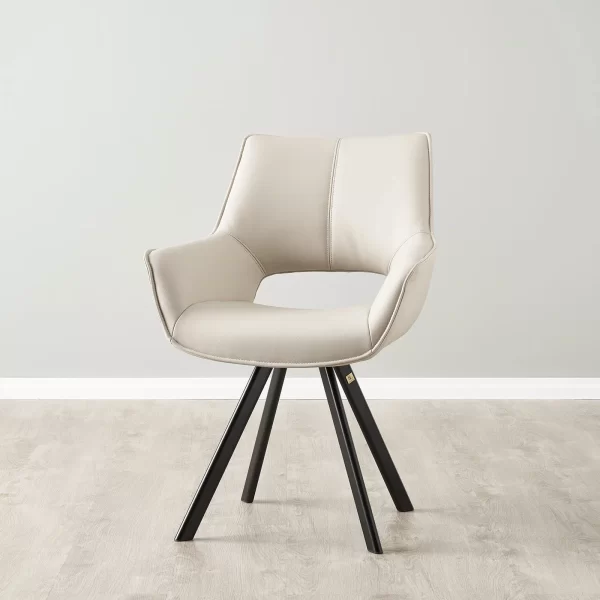 Sahrah Glacier Grey Vegan Leather Dining