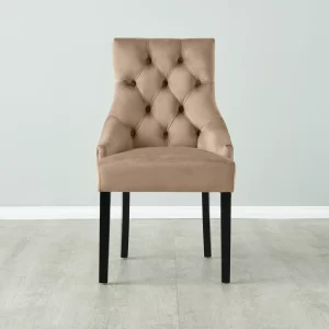 Saxon Beige Velvet Dining Chair1