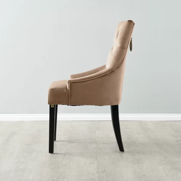 Saxon Beige Velvet Dining Chair1