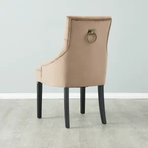 Saxon Beige Velvet Dining Chair1