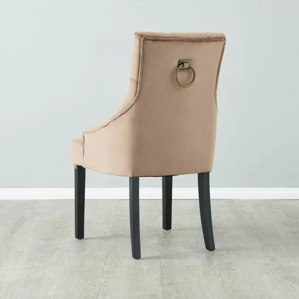 Saxon Beige Velvet Dining Chair1