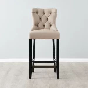 Saxon Black Vegan Leather Bar Stool